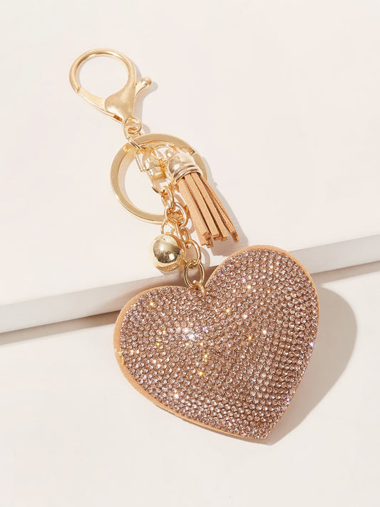 Porte cle coeur strass