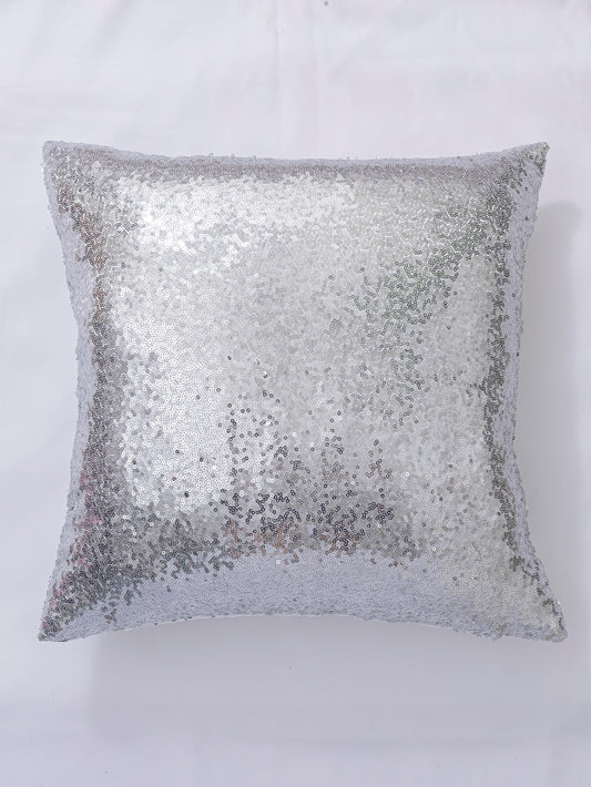 Coussin argenté pailleté