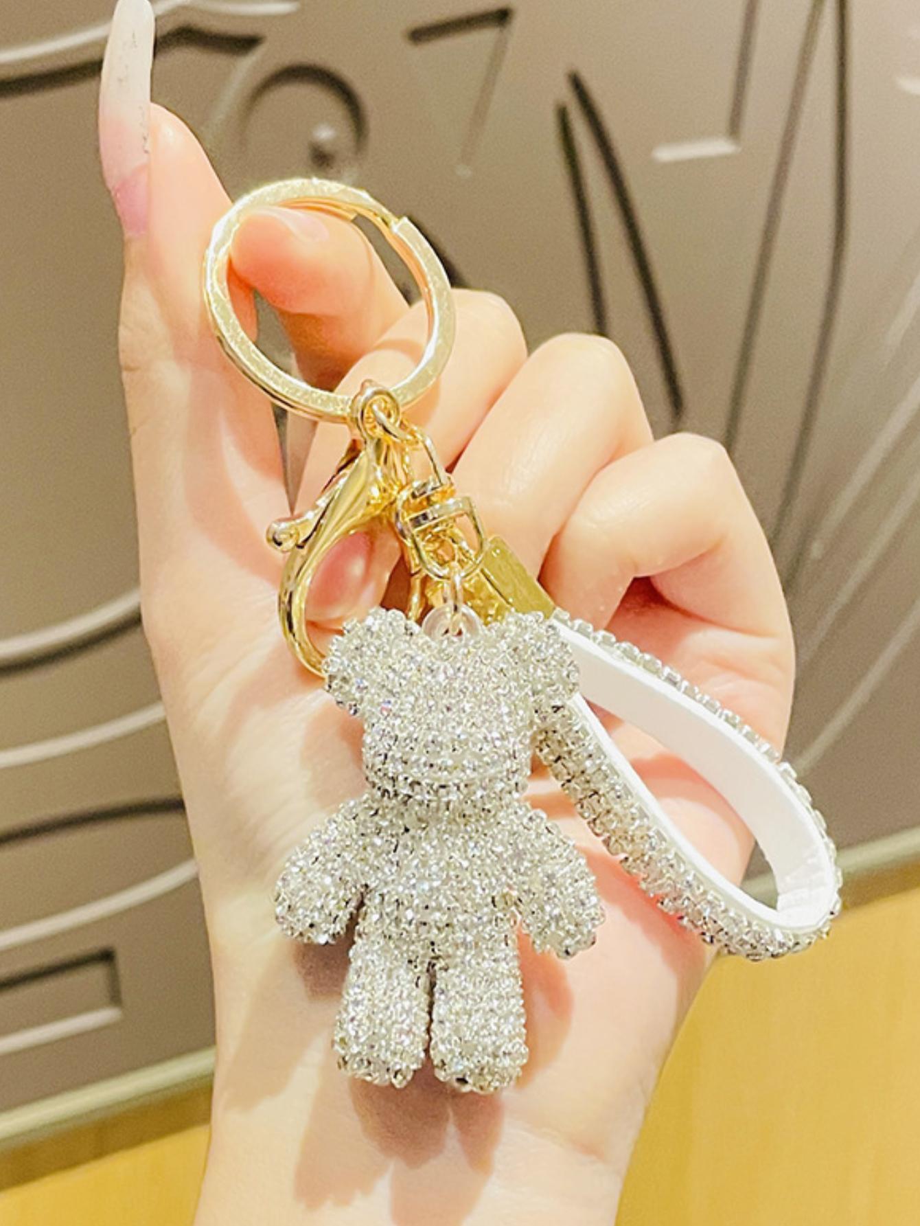 Porte clé ours strass