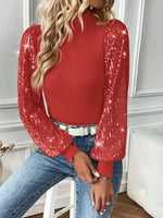 Pull rouge paillette femme - Vignette | Maison des paillettes