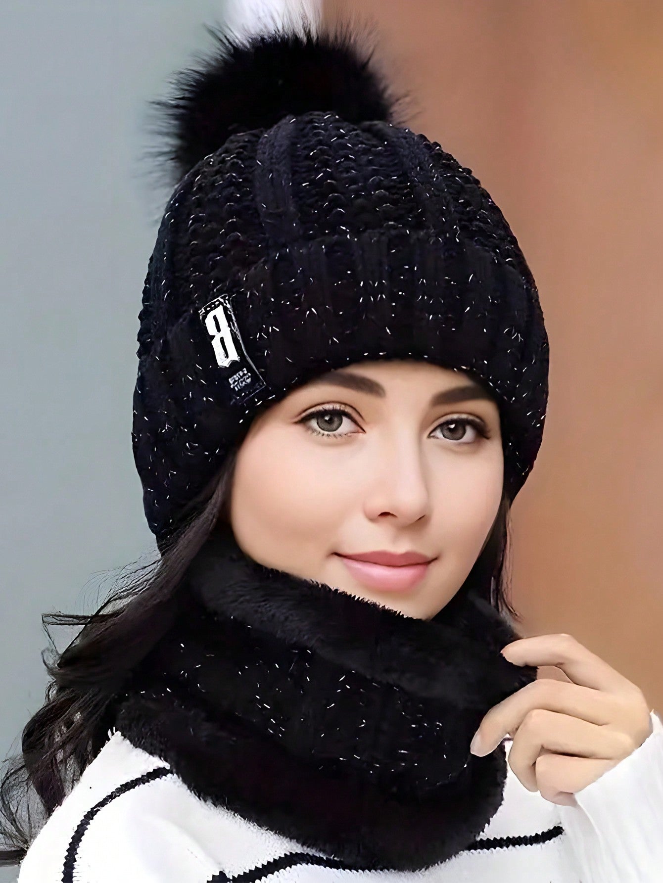 Snood noir femme