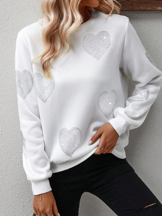 Sweat blanc paillettes