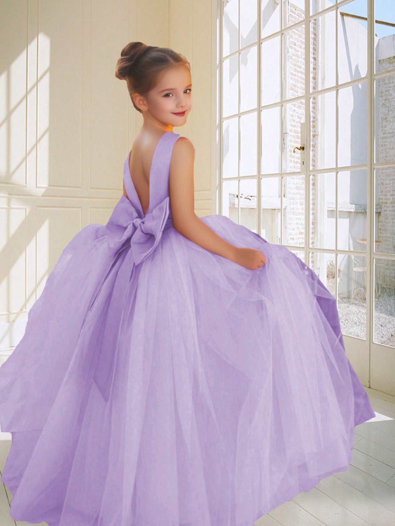 Princesse feerique robe de mariée strass et paillette princesse violet