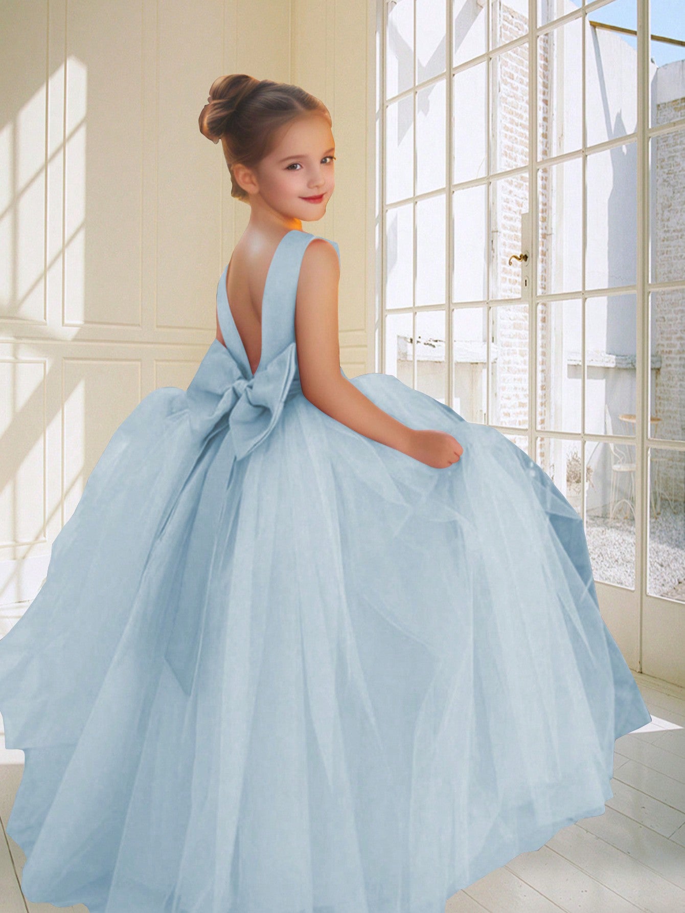 Princesse feerique robe de mariée strass et paillette princesse bleu