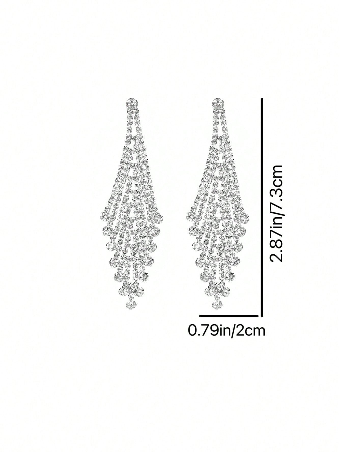 Boucle d'oreille strass pendante taille