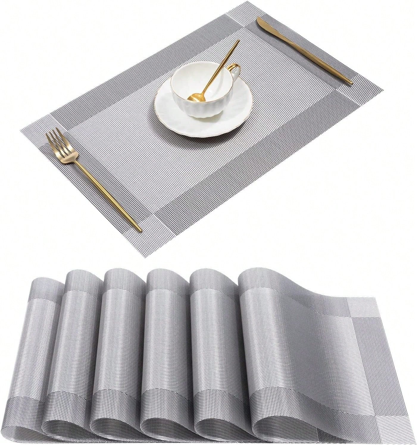 Set de table argent pailleté lot de 6