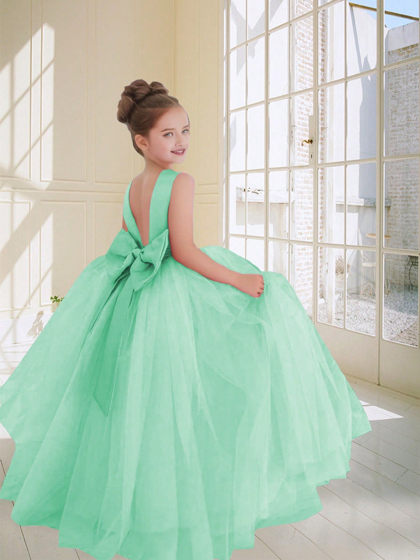 Princesse feerique robe de mariée strass et paillette princesse vert