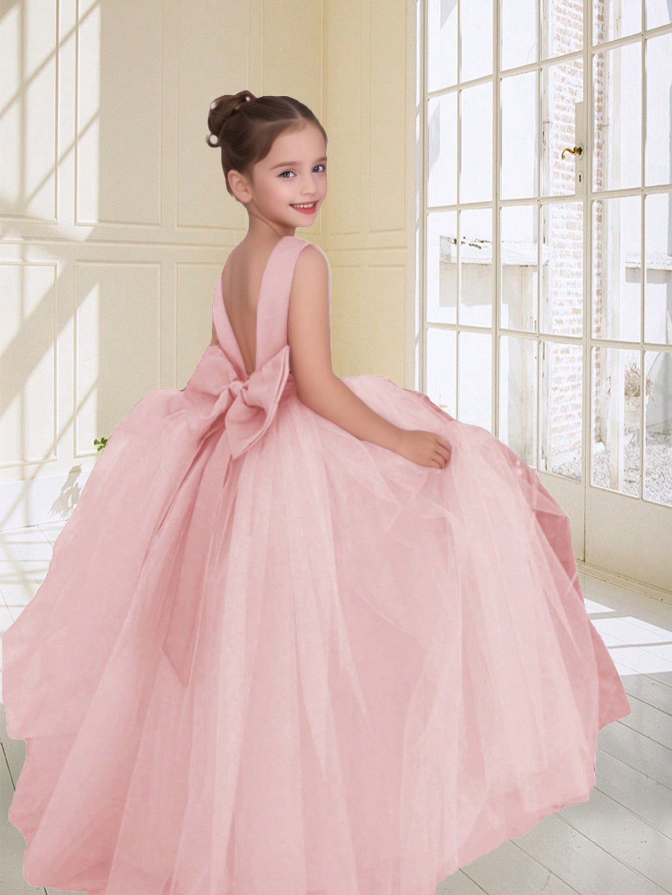 Princesse feerique robe de mariée strass et paillette princesse rose