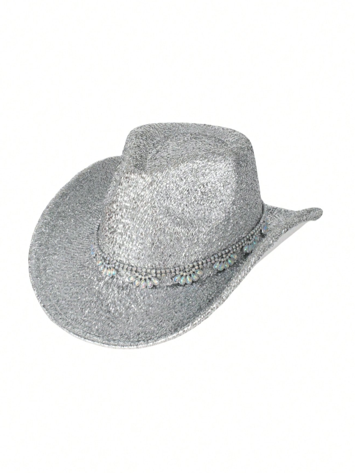 Chapeau paillette argent