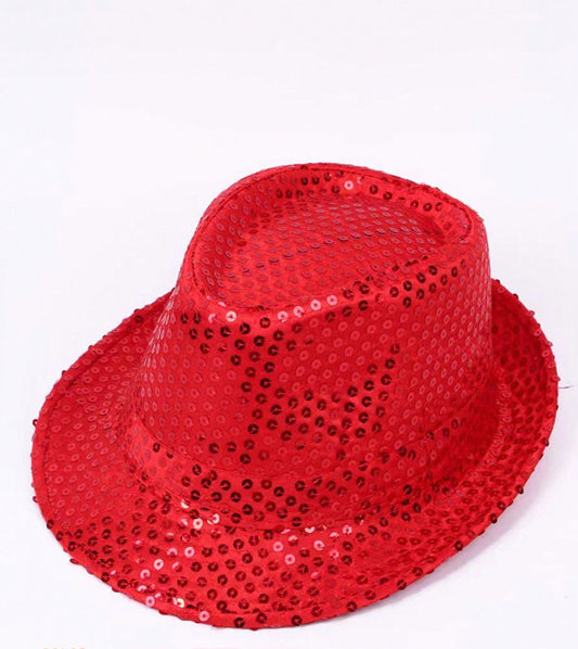 Chapeau paillette rouge