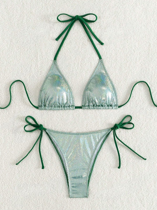 Maillot de bain vert paillette