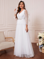 Robe de mariée princesse bustier strass avec traîne - Vignette | Maison des paillettes