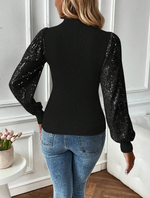 Pull noir pailleté femme - Vignette | Maison des paillettes